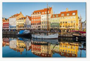 Barevný přístav Nyhavn v Kodani – Jednodílný obraz, 60 × 40 cm