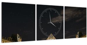 Obraz - Louvre v noci (s hodinami) (90x30 cm)