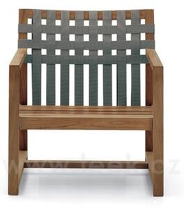 Roda Nízké křeslo Network, Roda, 68x69x76 cm, rám teak, pásový výplet barva dle vzorníku, bez sedáku