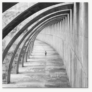 Betonová chodba s oblouky – Jednodílný obraz, 40 × 40 cm