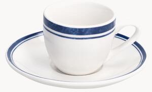 Sada porcelánových šálků na kávu's podšálky Filo Blu, 12 dílů