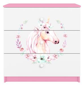 Babydreams | komoda | růžová/bílá | kůň