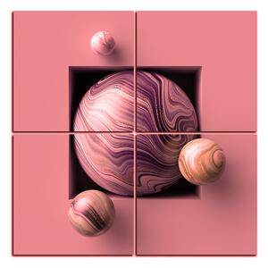 Obraz na plátně - Mramorové barevné kuličky - čtverec 388QD (60x60 cm)