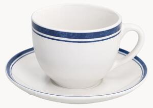 Sada porcelánových šálků na kávu's podšálky Filo Blu, 12 dílů