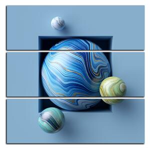 Obraz na plátně - Mramorové barevné kuličky - čtverec 388C (75x75 cm)