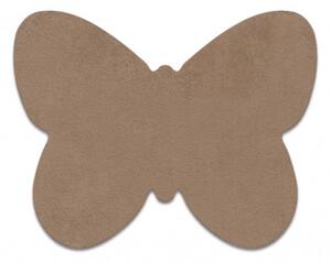 Koberec protiskluzový SHAPE 3150 Motýl Shaggy - camel, béžový plyš