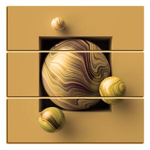 Obraz na plátně - Mramorové barevné kuličky - čtverec 388FC (75x75 cm)