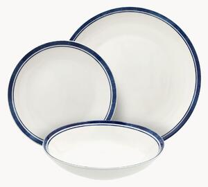 Sada porcelánového nádobí Filo Blu, pro 6 osob, 18 dílů