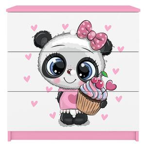 Babydreams | komoda | růžová/bílá | panda