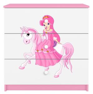Babydreams | komoda | růžová/bílá | princezna a kůň