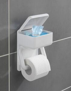 Bílý držák na toaletní papír s úložným prostorem Maximex Hold