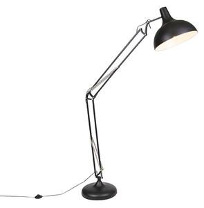 Průmyslová stojací lampa černá nastavitelná - Hobby