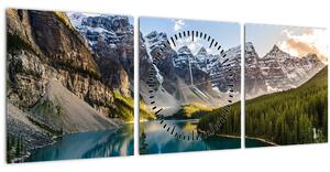 Obraz - Kanada, Národní park Banff, Moraine Lake (s hodinami) (90x30 cm)