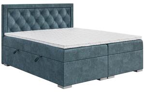 Manželská postel Boxspring 120 cm Maximilian (džínová modrá) (s matrací a úl. prostorem). Vlastní profesionální přeprava až k Vám domů 1043413
