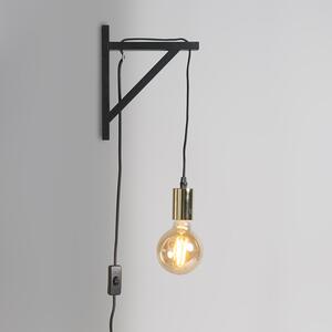 Nástěnná lampa černá se zlatem - Hangman