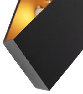 Designové nástěnné svítidlo černé se zlatem - skládací