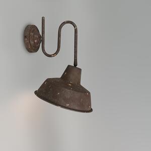Vintage nástěnná lampa hnědá sklopná - továrna