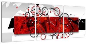 Obraz abstrakce (s hodinami) (90x30 cm)