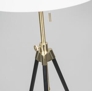 Stojací lampa stativ černá s nastavitelným krémovým odstínem - Scopo