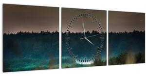 Obraz - Horská krajina (s hodinami) (90x30 cm)