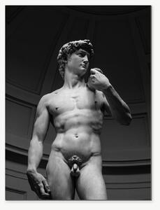 David – černobílá fotografie renesanční sochy – Jednodílný obraz, 30 × 40 cm