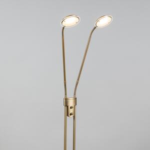Moderní stojací lampa bronzová s lampičkou na čtení včetně LED - Eva