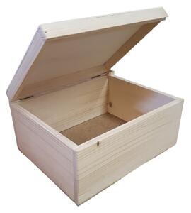 Dřevěný box s víkem 40x30x13,5 cm
