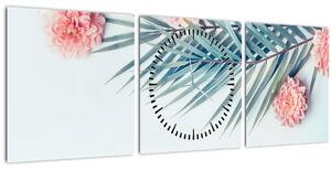 Obraz kytice (s hodinami) (90x30 cm)