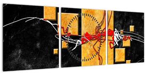 Abstraktní obraz - Tanečnice (s hodinami) (90x30 cm)