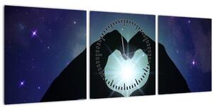 Obraz - Symbolická láska (s hodinami) (90x30 cm)