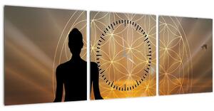 Obraz meditace (s hodinami) (90x30 cm)