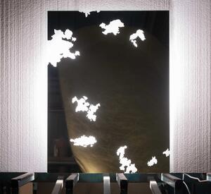 Designové pískované zrcadlo s podsvícením - 80 x 60 - Mraky III