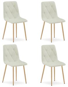Set čtyř jídelních židlí LIBRA béžové / hnědé nohy (4 ks)