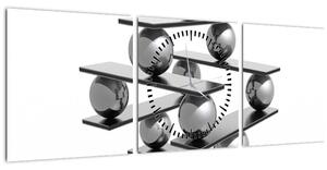 Obraz - Stabilita (s hodinami) (90x30 cm)