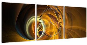 Obraz - Abstrakce v pohybu (s hodinami) (90x30 cm)