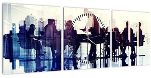 Obraz hudebníků (s hodinami) (90x30 cm)