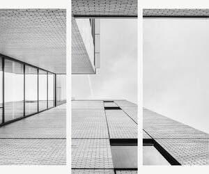 Geometrie moderní architektury – Třídílný obraz B, 120 × 100 cm