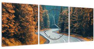 Obraz - Klikatící se silnice (s hodinami) (90x30 cm)