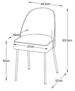 Šedá sametová jídelní židle Unique Furniture Creston