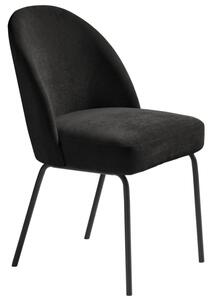 Černá sametová jídelní židle Unique Furniture Creston