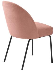 Růžová sametová jídelní židle Unique Furniture Creston