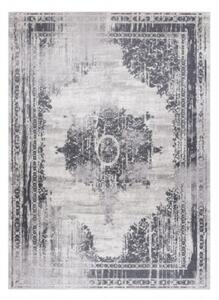Koberec protiskluzový ANDRE 1187 Ornament, vintage - černý / bílý