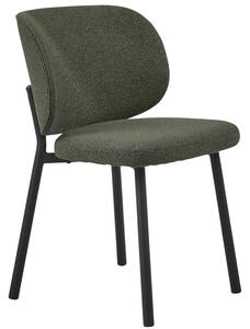 Tmavě zelená bouclé jídelní židle Unique Furniture Swan