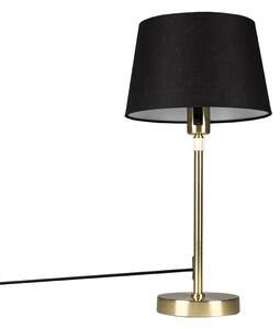 Stolní lampa zlatá / mosaz s černým odstínem nastavitelná 25 cm - Parte