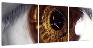 Obraz - Oko (s hodinami) (90x30 cm)