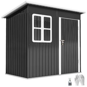 Zahradní domek Outsunny 2,55 m², zahradní domek s pultovou stechou, 221 x 133 x 190/173 cm
