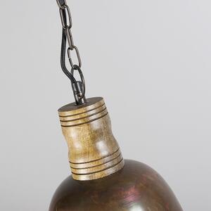 Vintage závěsná lampa měděná se zlatem - Burn 1