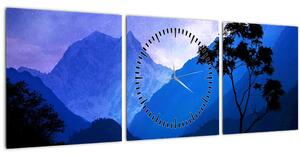 Obraz - Noční nebe v Nepálu (s hodinami) (90x30 cm)