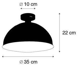 Průmyslové stropní svítidlo černé se zlatem 35 cm - Magna