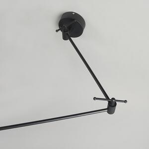 Závěsná lampa černá se stínidlem 35 cm světle šedá nastavitelná - Blitz I